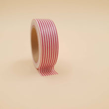 Încarcă imaginea în vizualizatorul Galerie, Banda Washi - Alba Model Dungi Rosii Paperie.ro 
