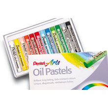 Încarcă imaginea în vizualizatorul Galerie, Creioane cerate Pentel Oil Pastels set 12 buc Paperie.ro 
