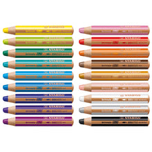 Încarcă imaginea în vizualizatorul Galerie, Creioane colorate Stabilo Woody 3-in-1 18 culori/set+ascutitoare+pensula Creioane colorate Stabilo 
