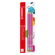 Încarcă imaginea în vizualizatorul Galerie, Set 3 creioane grafit cu radiera tip HB 160, roz Creioane grafit Stabilo 
